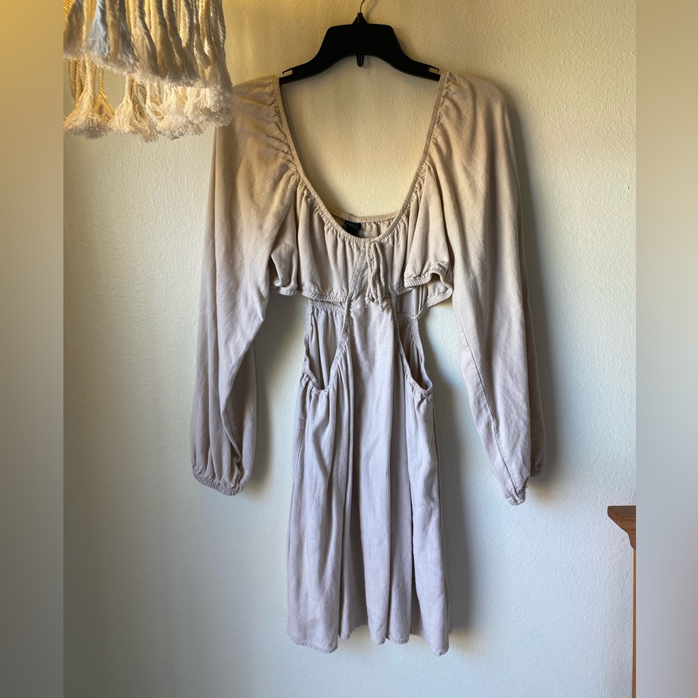 Long-Sleeve Cutout Dress